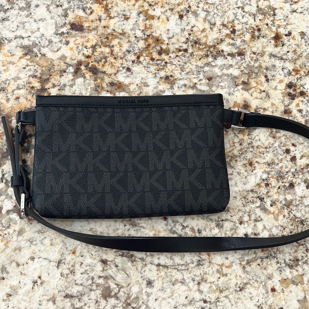 Black signature Michael Kors belt bag